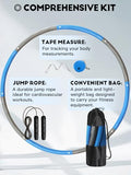 Phobby Weighted Exercise Hoop for Adults, 2.2lb Detachable Fitness Hoop, Adjustable Hoops with Jump Rope, Tape Measure and Carry Bag (Blue Grey)
