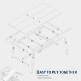 GarveeHome Industrial Dining Table for 6-8 People
