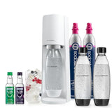 SodaStream - Terra Sparkling Water Maker | VALUE BUNDLE | CQC CO2 system | Includes 2x CO2 Cylinders, 3x 32 Fl Oz Dishwasher Safe Bottles, 2x Bubly Flavor Drops | Combine with Pepsi Flavors | White