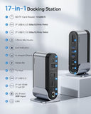 Baseus 17-in-1 Laptop Docking Station 3 Monitors with 4K HDMI+DP, USB C Docking Station with 7 USB, 1000Mbps Ethernet