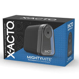 X-ACTO Pencil Sharpener, Mighty Mite Electric Pencil Sharpener, With Pencil Saver®, SafeStart® Motor, Black, 1 Count