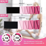BECOJADDE Ankle Weights for Women Wrist Weights Set of 2 (2 lb Each) Adjustable Arm Leg Weight for Womens Men, Gradient Pink