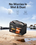 Litime 12V 100Ah Trolling Motor LiFePO4 Battery for Marine, Boat (3-Pack)