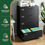 Letaya File Cabinets,4 Drawer Metal Lateral Filing Organization Storage Cabinets with Lock