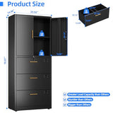 Metal Filing Storage Cabinet with Locking Doors and Adjustable Shelf for Home, Office