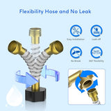 Lifefilter RV Inline Water Filter with Solid Brass 90 Degree Hose Elbow, Eliminates Stress and Strain On RV Water Intake Hose Fittings(4 Pack)