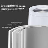 BRIEFHUMAN Household Swing White Bathroom Trash Can，Brushed Stainless Steel