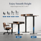 63 Inch Electric Standing Desk with Drawers, Adjustable Height Small Sit Stand Desk for Home Office