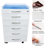 Dental Assistant's Mobile Cart 5 Drawers Mobile File Cabinet with 2 Storage Trays Dental Clinic Stainless