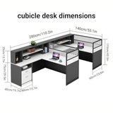 STLWR Cubicle Desks with Privacy Screens