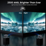 HAPPRUN 2500 ANSI Google TV Built-in Smart Movie Projector for Home Theater