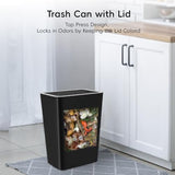 Lysam Small Trash Can, 3 Pack 4 Gallons Bathroom Garbage Can with Lid Press-Top