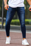 GINGTTO Mens Skinny Jeans Stretch Slim Fit Elastic Waist Blue 38