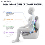 GueYi Pro Orthopedic Seat Cushion with 4-Zone Ergonomic Support, L-Shaped Lumbar & Back Support, High-Density Memory Foam for Office Chair, Wheelchair, Car & Travel (1,Dark Gray Pro)