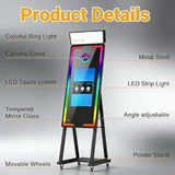 Magic Mirror Photo Booth 40" with Printer,22'' Interactive Touch Screen
