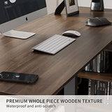 FEZIBO 66 Inch Executive L Shaped Standing Desk with 2-Drawer File Cabinet, Electric Height Adjustable Stand up Desk