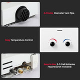 GASLAND BS211 Outdoor Portable Gas Water Heater 2.11 GPM, 8L Instant Propane Water Heater for RV Camping Cabin Boat, Overheating Protection, Easy to Install, White