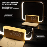 Sunrise Alarm Clock with Wireless Charging Desk Touch Lamp 3 Level Dimmable Wake-up Light Bedside Lamps for Bedroom Living Room