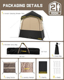 FanttikOutdoor Zeta A2 Pro Shower Tent 2 Rooms, Portable Privacy Shelter for Shower & Dressing, Instant Setup in 60 Seconds with Rainfly & Windproof, Ideal for Camping & Hiking, Fishing, Beach