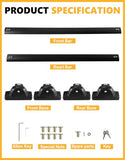 Tuyoung Lockable Roof Rack Cross Bars Compatible with Honda CRV CR-V 2007-2011 EX EX-L LX 2.4L L4, 220lbs Aluminum Heavy Duty Crossbar Roof Rail Rooftop Cargo Luggage Racks Carrier Black Accessories
