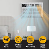 Whirlpool 14,000 BTU 230V Through-the-Wall Air Conditioner with Supplemental Heat, Dehumidifier and Remote, Wall AC Unit for Apartment, Living Room and Large Rooms up to 700 Square Feet in White
