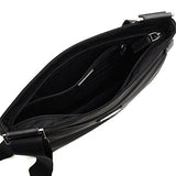 Prada Midnight Black Tessuto Nylon & Saffian Leather Designer Crossbody Messenger Travel Bag