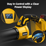 VASG Leaf Blower Cordless – Lightweight Handheld Electric Leaf Blower with Variable Speed, 21V 3×2.0Ah Batteries & Fast Charger for Effortless Lawn