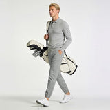 GINGTTO Mens Golf Joggers Pants Slim Fit Stretch Light Grey 28 Inseam 32