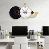 Anmotpe 37.8×21 Inch Light Luxury Retro Wall Clock - Battery Operated Modern Wall Clock with Large Geometric Design for Living Room, Bedroom, Home Decor