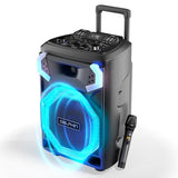 Dolphin SP-3112RBT High Powered Portable Bluetooth Speaker – 12-Inch Woofer, TWS, X-BASS, UHF Microphone, Dynamic LED Lights, Long Lasting Battery