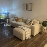 Luxury Modular Sectional Living Room Sofa Set, Modern Minimalist Style Couch with Ottoman and Chais