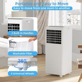 GarveeTech 8000 BTU Portable Air Conditioner - 3 in-1 Cooling, Dehumidifier & Fan, Quiet AC Unit for Rooms Up to 350 Sq.Ft, 24H Timer, Remote Control & Window Kit Included, Black Cover