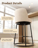 MOLENE 360° Swivel Bar Stools Set of 4, 26" H Modern Linen Counter Height Barstools