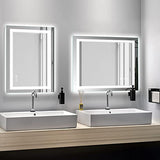 LED Bathroom Mirror 48"X36" with Front Light and Backlit | Stepless Dimmable, Anti-Fog
