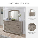 Signature Design by Ashley Lettner Modern Traditional 7 Drawer Dresser, Light Gray
