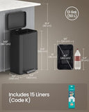 SONGMICS Trash Can, 13 Gallon (50 L) Garbage Can for Kitchen