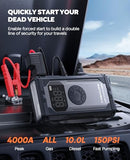Portable Car Jump Starter with Air Compressor, TREKURE 150PSI 4000A TREKURE
