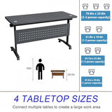 Modular Conference Tables with Cable Management Grommet,Mobile Folding Conference Room Table