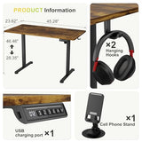 45 x 24 Inches Sit Stand up Desk, Sit Stand Height Adjustable Home Office Desk