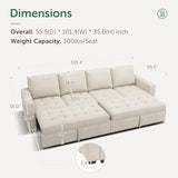 HONBAY Modular Sectional Sleeper Sofa with Pull Out Bed