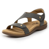 Athlefit Women Comfort Arch Support Orthopedic Sandals Fashion Open Toe Orthotic Grey Sandals with Back Strap Size 6.5
