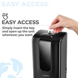 Luxton Automatic Hand Sanitizer Dispenser - Sanitizing Station, Steel Floor Stand, Drip Catcher Dish - Touchless Auto Sensor