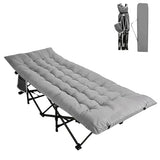 Northroad Camping Cot with Thick Mattress,Quick Set-Up Sleeping Cots Bed with Side Pocket for Outdoor Camping, Office Nap, Home Garden, Beach, Travel, Grey