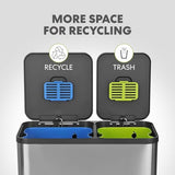 Compartment Step Trash Can – Kitchen Garbage Can with Waste & Recycling Bins – Slow-Close Lid, Odor Control, Hands-Free