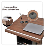 White Lectern Podium Stand with Locking Wheels Multi-Use Reception Desk 60x70x118cm Portable