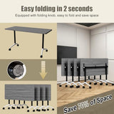 47.2" Conference Room Table, Folding Conference Table with Wheels
