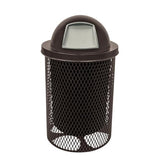 COATEDOUTDOORFURNITURE 32-Gal Trash Can, Brown, Dome Lid