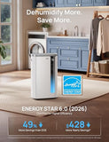 DREO Energy Star 2025 Smart Dehumidifier for Basement, 1.85 Gal Water Tank