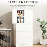 SISESOL 3 Drawer Lateral File Cabinet with Lock and Shelf