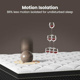 Medium Firm Queen Size Mattress, 14 inch Hybrid Mattress in a Box with Zoned Lumbar Support for Side Sleepers